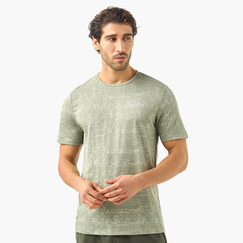 ADOT by Splash Textured Crew Neck Performance T-shirt