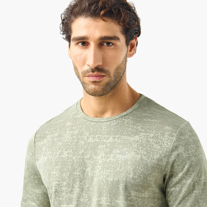 ADOT by Splash Textured Crew Neck Performance T-shirt