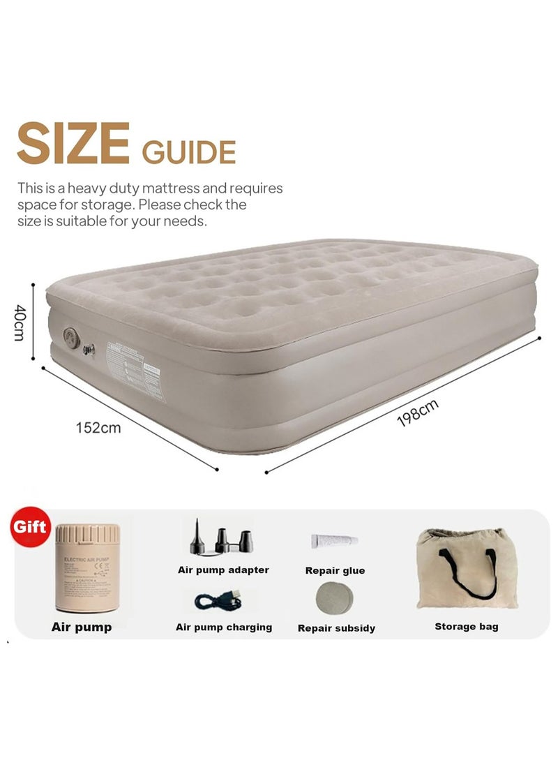 Generic - Automatic Inflatable Mattress Flocked Sleeping Mat Camping Moisture-Proof Mat Outdoor Camping Air Mattress Bed Tent Floor Mat Suitable for Indoor and Outdoor Use (Double Mattress) - Image 1
