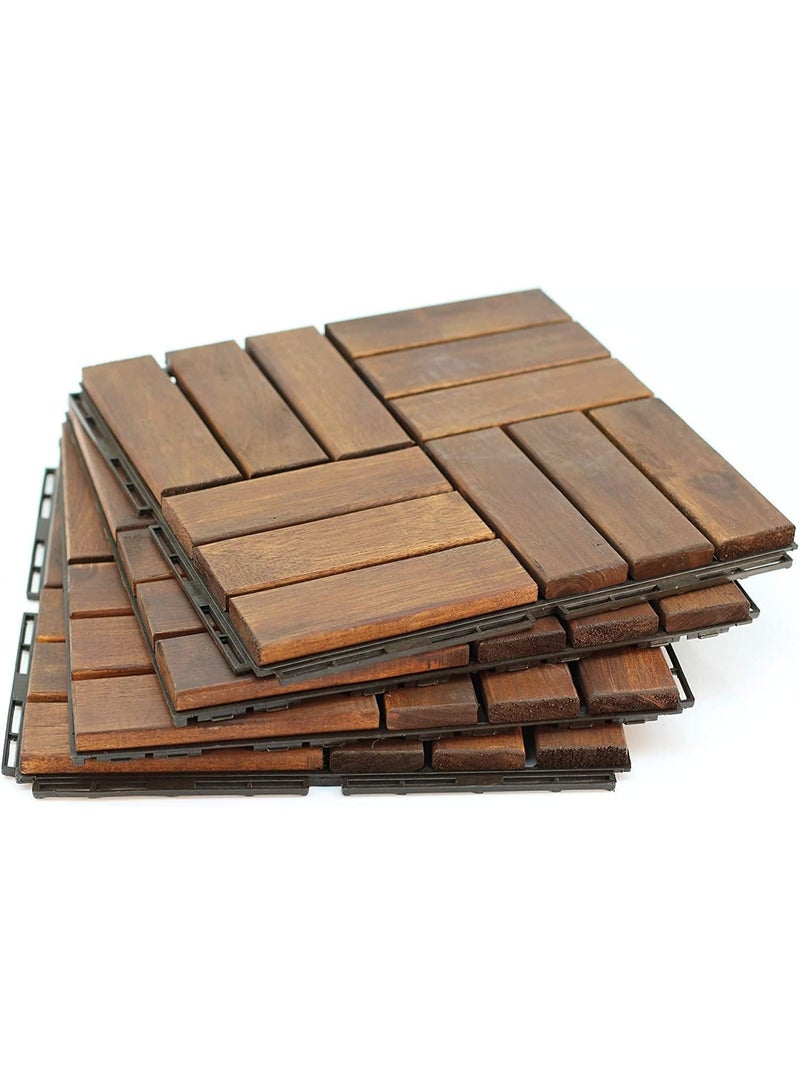 FFD Wooden Floor Interlocking Decking Tiles Hardwood Flooring Deck Patio Balcony Roof Terrece Deck(5 pcs) - Image 5