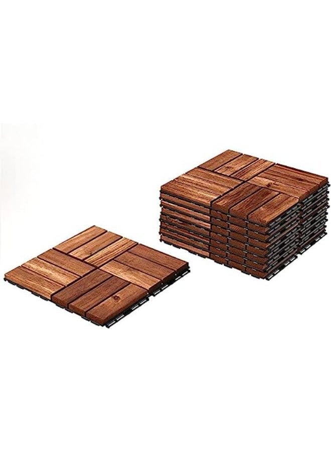 FFD Wooden Floor Interlocking Decking Tiles Hardwood Flooring Deck Patio Balcony Roof Terrece Deck(5 pcs) - Image 2