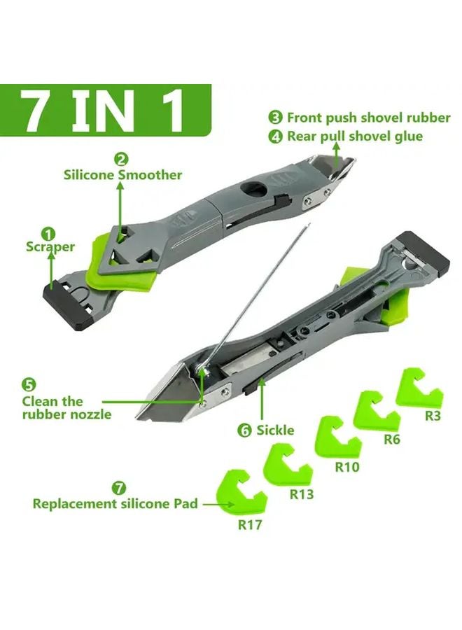 7 In 1 Multi Functional Caulking Set With Replaceable Radius Scrapers Sealant Finisher - Image 5