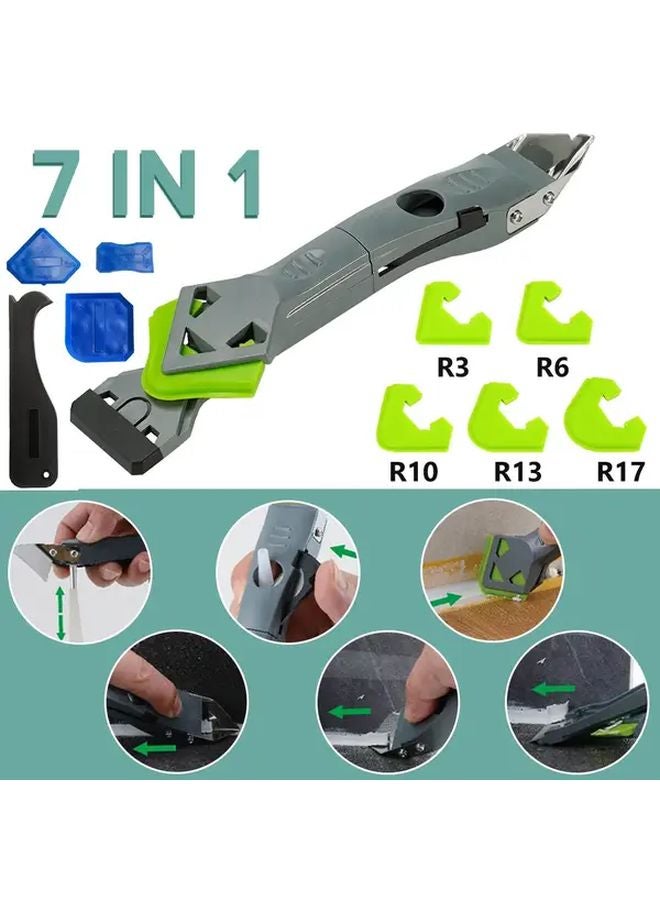 7 In 1 Multi Functional Caulking Set With Replaceable Radius Scrapers Sealant Finisher - Image 2