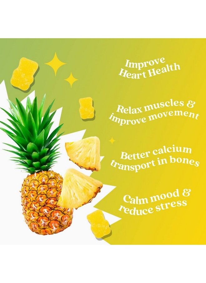 BeLive - Magnesium Gummies 200Mg 60 Ct ; Magnesium Glycinate Supplements For Relaxation Stress Relief And Sleep For Adults & Kids Tasty And Tangy Pineapple Flavor - Image 1