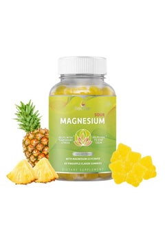 Magnesium Gummies 200Mg 60 Ct ; Magnesium Glycinate Supplements For Relaxation Stress Relief And Sleep For Adults & Kids Tasty And Tangy Pineapple Flavor
