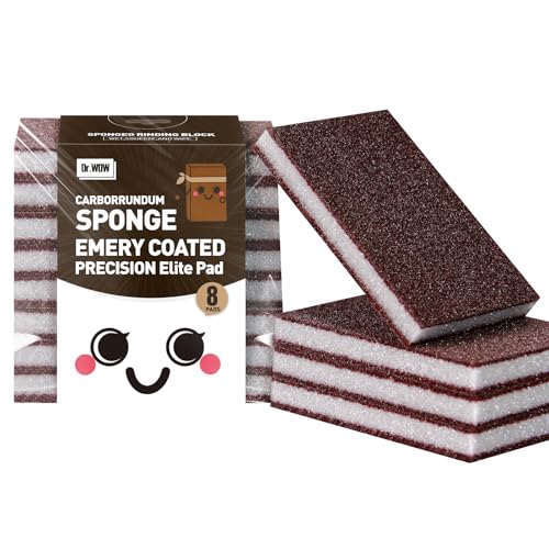 Dr.WOW Carborundum Heavy Duty Scouring Sponges - Fiberglass-Free Nano Rust Eraser for Pots, Pans, Grill, Oven Racks & Sink Stains (0.4" 10ct(Pack of 1)) - Image 1