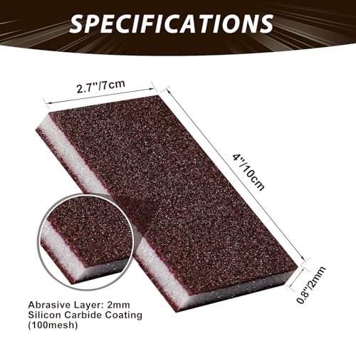 Dr.WOW Carborundum Heavy Duty Scouring Sponges - Fiberglass-Free Nano Rust Eraser for Pots, Pans, Grill, Oven Racks & Sink Stains (0.4" 10ct(Pack of 1)) - Image 2