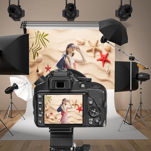 Baocicco 7x5ft Sand Beach Backdrop Starfish Shell Backdrops Shell Starfish Background Summer Holiday Siesta Photography Background Tropical Happy Birthday Party Photo Shooting Booth Studio Video Props - Image 3