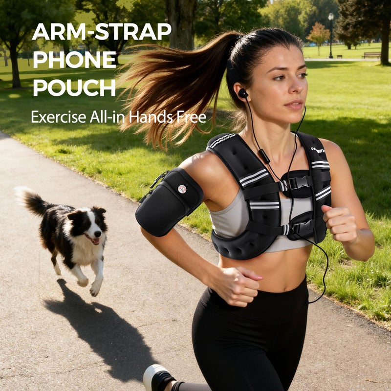 PACEARTH Weighted Vest, 6lb/12lb/16lb/20lb/25lb/30lb Weight Vest with Reflective Stripe, Body Weight Vests Adjustable for Men, Women Workout, Strength Training, Running, Walking, Jogging - Image 5