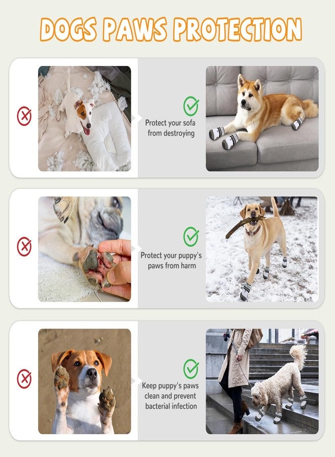 TEWIWAP Dog Shoes for Large Small Medium Dogs, Dog Boots & Paw Protectors to Prevent Licking, Anti-Slip Dog Booties with Reflective for Hot Pavement, Outdoor Hiking, Hardwood Floors, Winter Snow (Size 3) - Image 3