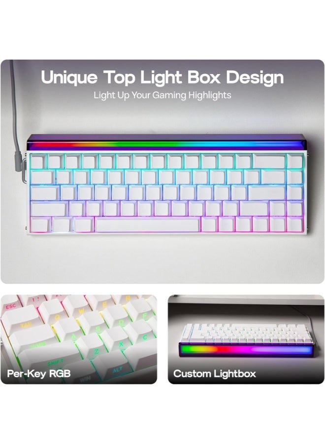 EPOMAKER Aula Hero68 HE Wired Magnetic Gaming Keyboard, 0.01mm Adjustable Actuation, Rapid Hall Effect Switch, 8kHz Polling, 5-Layer Sound Dampening, RGB Box & Backlight (White Lighthouse) - Image 2