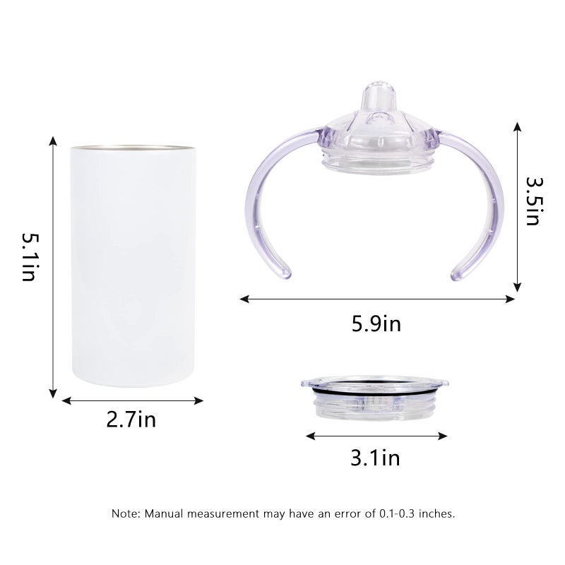 MAIKESUB 2 Pack Sublimation Blank Sippy Cup Tumblers with Handles Straight Stainless Steel Insulated Skinny Tumblers with Splash-proof Lid 12 oz Shatterproof Water Tumbler - Image 2