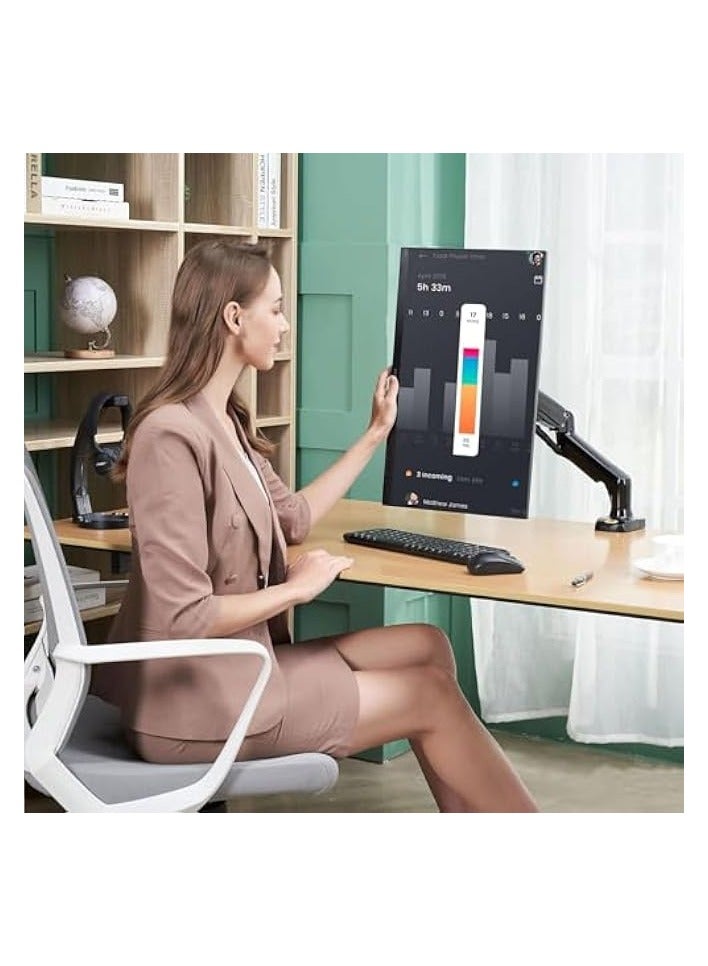 erorex Single Monitor Mount, Monitor Arm Desk Mount Stand, Upgraded Desk Arm, Adjustable Fits Monitors Weight Capacity up to 20 lbs with Gas Spring for 13-32'' Monitors(Within 4.4lbs to 19.8lbs) - Image 4