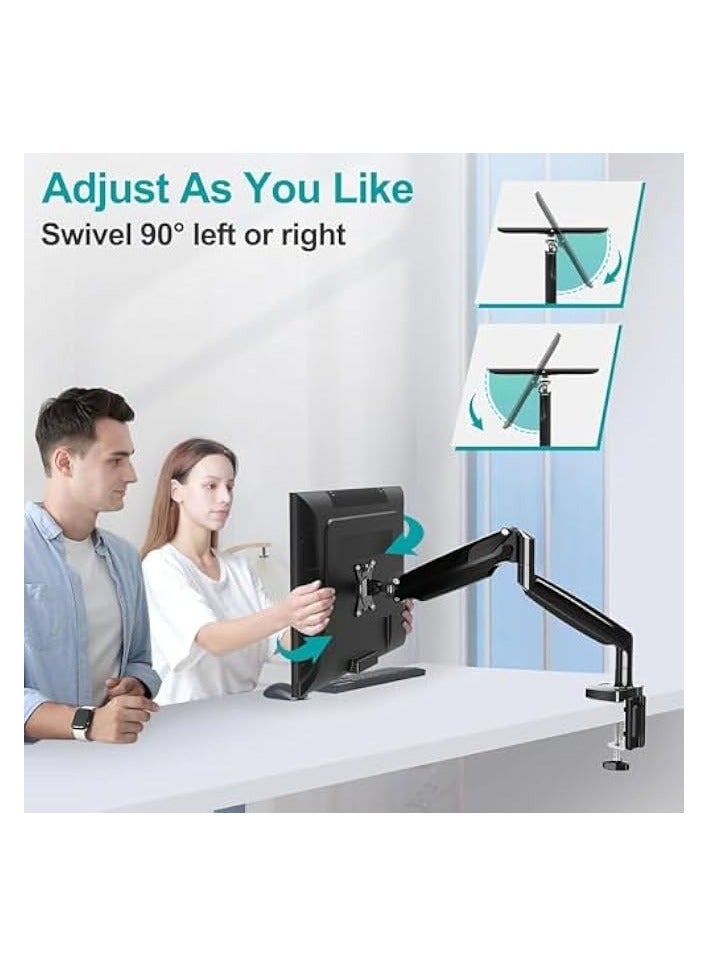 erorex Single Monitor Mount, Monitor Arm Desk Mount Stand, Upgraded Desk Arm, Adjustable Fits Monitors Weight Capacity up to 20 lbs with Gas Spring for 13-32'' Monitors(Within 4.4lbs to 19.8lbs) - Image 5