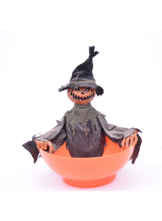 Generic Halloween Bowl With Animated Scarecrow 