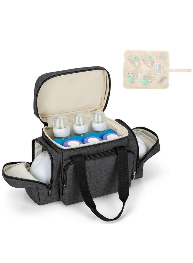BAFASO Insulated Wearable Breast Pump Bag (With A Waterproof Pad) Compatible With Momcozy Willow And Elvie Wearable Breast Pump Carrying Case Black - Image 1