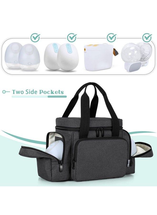 BAFASO Insulated Wearable Breast Pump Bag (With A Waterproof Pad) Compatible With Momcozy Willow And Elvie Wearable Breast Pump Carrying Case Black - Image 4
