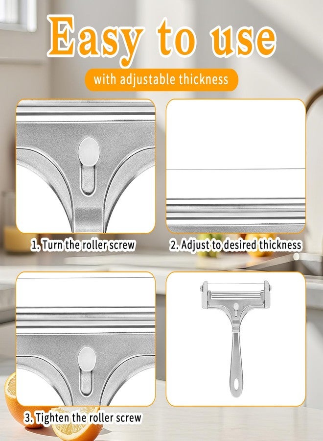 YBEATY Cheese Cutter Kit Adjustable Hand Held Cheese Cutter with 4 Extra Wires Stainless Steel Wire Cheeses CutterQuick Replacement Thick & Thin Slicer Shaver Kitchen Slicing Tools for Block Butter - Image 3