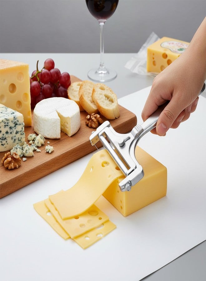 YBEATY Cheese Cutter Kit Adjustable Hand Held Cheese Cutter with 4 Extra Wires Stainless Steel Wire Cheeses CutterQuick Replacement Thick & Thin Slicer Shaver Kitchen Slicing Tools for Block Butter - Image 4