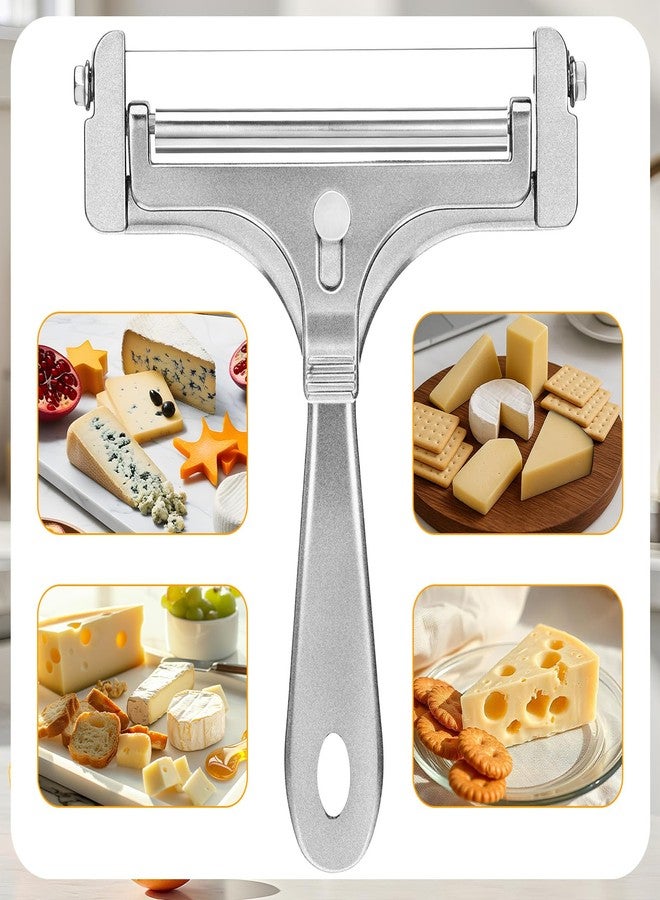 YBEATY Cheese Cutter Kit Adjustable Hand Held Cheese Cutter with 4 Extra Wires Stainless Steel Wire Cheeses CutterQuick Replacement Thick & Thin Slicer Shaver Kitchen Slicing Tools for Block Butter - Image 5