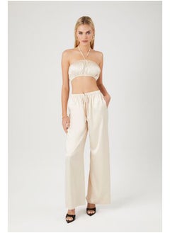 Satin Crop Top & Pants Set