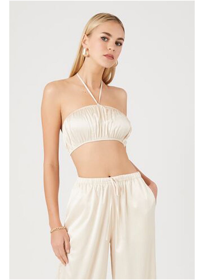 FOREVER 21 - Satin Crop Top & Pants Set - Image 1