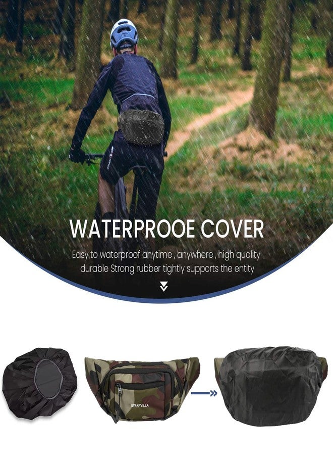 STRAPVILLA Waist Bag for Man & Women | Fanny bag for Men | Trendy Mobile waist Pouch Pocket Bag for Girls and boys | Waterproof Hip and side Bags for Outdoor Hiking Travel with Rain Cover (Camouflage) - Image 3