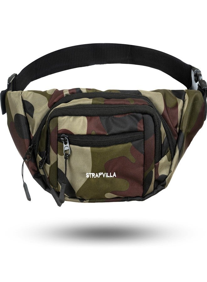 STRAPVILLA Waist Bag for Man & Women | Fanny bag for Men | Trendy Mobile waist Pouch Pocket Bag for Girls and boys | Waterproof Hip and side Bags for Outdoor Hiking Travel with Rain Cover (Camouflage) - Image 1
