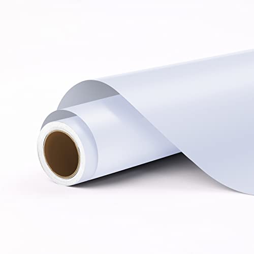 HTVRONT White Permanent Vinyl, 12" x 11 FT White Permanent Adhesive Vinyl Roll Compatible with Cricut Cutting Machine, Silhouette, Cameo, Signs, Scrapbooking, Craft, Die Cutters - Image 1