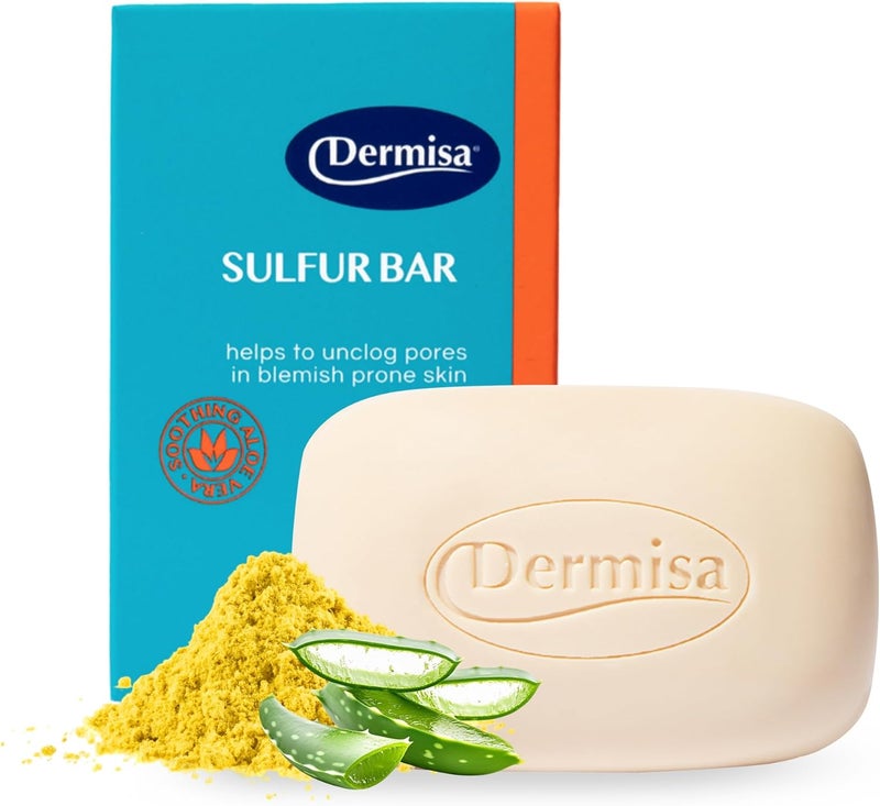 Dermisa Sulfur Bar with Aloe Vera for Oily Acne-Prone Skin - 3 oz - Image 1