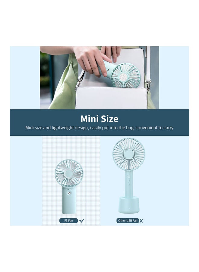 NIBEMINENT Y-F3 USB Rechargeable Handheld Mini Desktop 3-Level Small Electrical Fan Blue  - Image 5