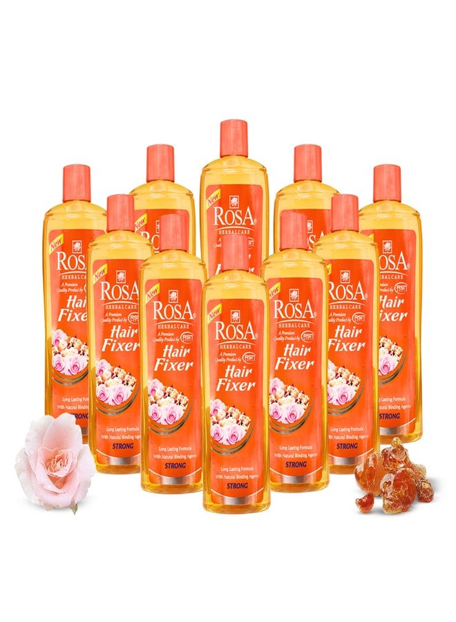 ROSA Hair Fixer Long Lasting Strong Hold | Non-Sticky Hair Fix for Men & Women | Rose Infused Hair & Beard Fixer for Soft, Smooth Styling | Unisex Hair Fix | Pack of 10-20 ml Each - Image 1