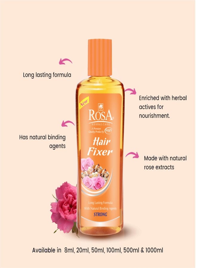 ROSA Hair Fixer Long Lasting Strong Hold | Non-Sticky Hair Fix for Men & Women | Rose Infused Hair & Beard Fixer for Soft, Smooth Styling | Unisex Hair Fix | Pack of 10-20 ml Each - Image 4