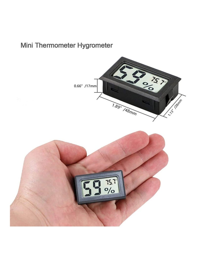SYOSI - 6 Pack Mini Hygrometer Thermometer Built in Small Household Electronic Digital Indoor Humidity Gauge Monitor with Temperature Meter Sensor Fahrenheit Black - Image 1