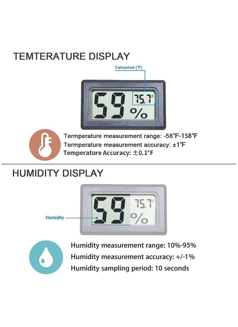 SYOSI - 6 Pack Mini Hygrometer Thermometer Built in Small Household Electronic Digital Indoor Humidity Gauge Monitor with Temperature Meter Sensor Fahrenheit Black - Image 1