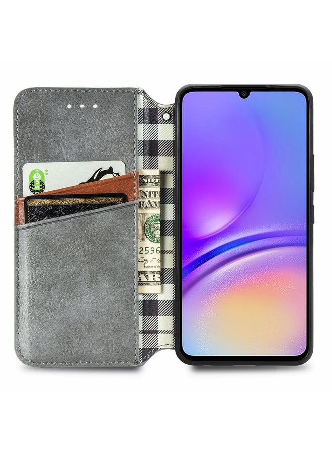 اس-توب جراب لهاتف Samsung Galaxy A05 4G، جراب هاتف جلدي مغناطيسي مضغوط بشبكة مكعبة - Image 4