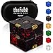 PILPOC theFube Infinity Cube Fidget Desk Toy Aluminum Infinite Magic Cube with Case Sturdy Heavy Relieve Stress and Anxiety for ADD ADHD OCD Black Red - Image 3