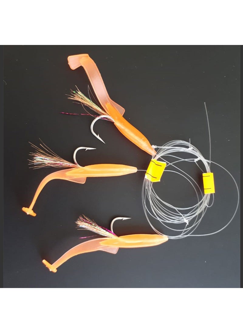 Aldos Silicone Horse Check Set, V8 Silicone Fish Capari 6.5 cm Orange (2 Pcs)  - Image 1