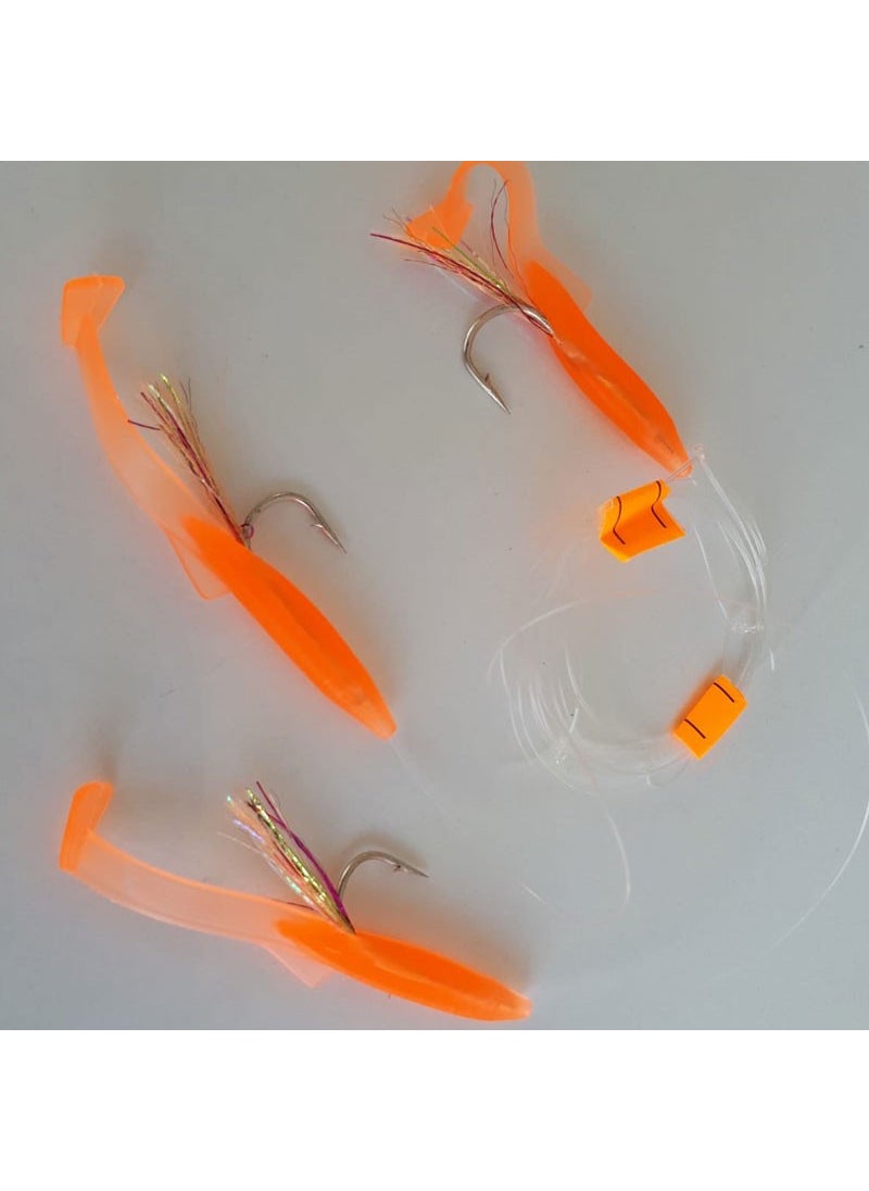 Aldos Silicone Horse Check Set, V8 Silicone Fish Capari 6.5 cm Orange (2 Pcs)  - Image 2
