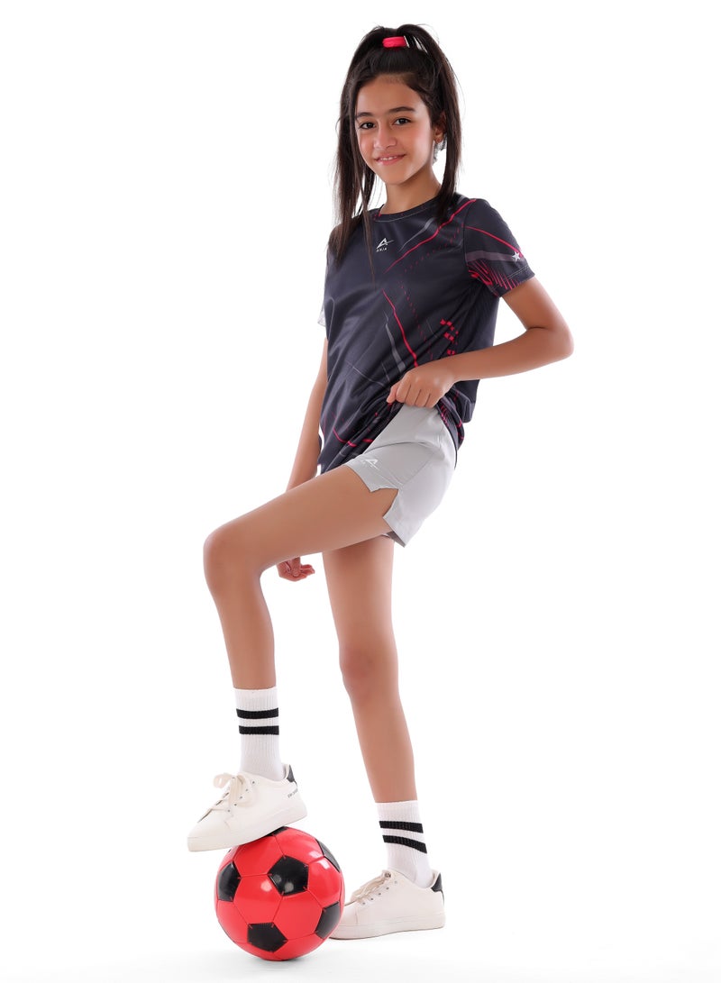ANJA Girls' Black Football T-shirt – Breathable, Comfortable Design - Image 3
