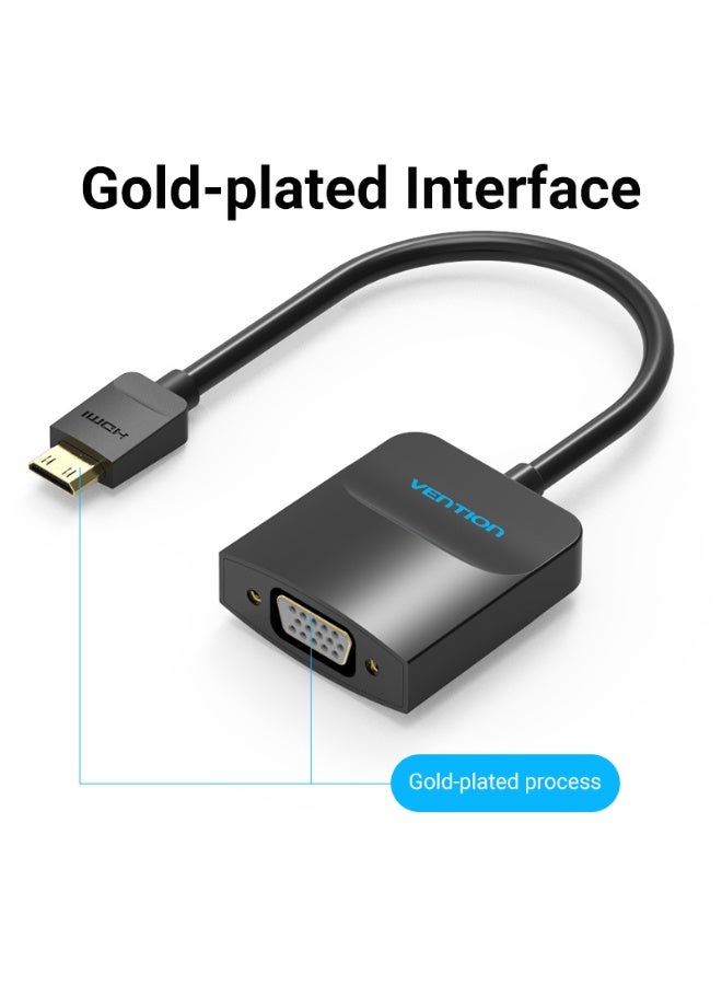 VENTION Mini HDMI to VGA Converter with Female Micro USB and Audio Port  0.15M Black Model # AGABB - Image 5
