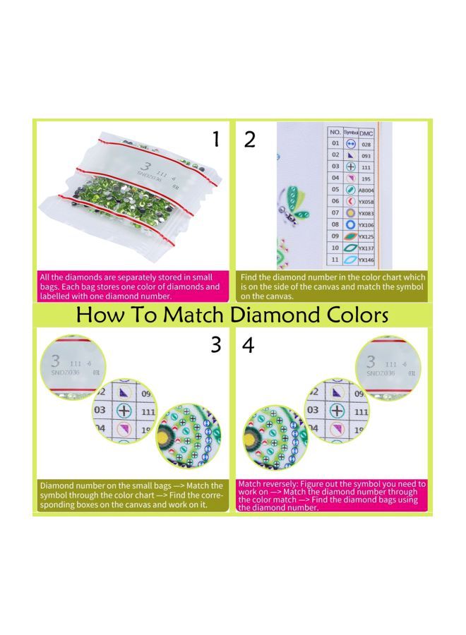 نيبمينينت لوحة فنية مزينة بالتطريز الماسي خماسي الأبعاد مزودة بمصباح LED ليلي أزرق/أحمر/أخضر 16سم - Image 5