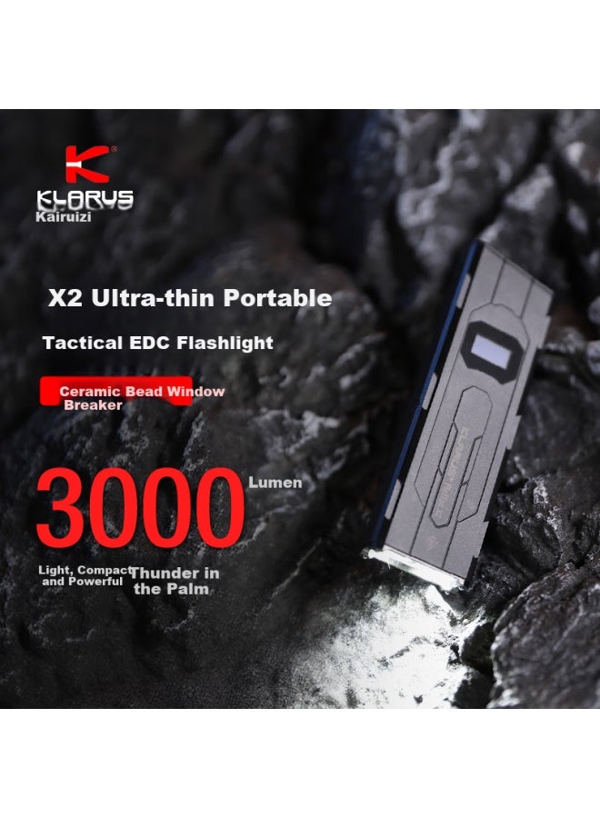 Klarus X2 Ultra-thin Edc Tactical High-brightness Rechargeable Long-lasting Outdoor Portable Multifunction Flashlight - Image 1
