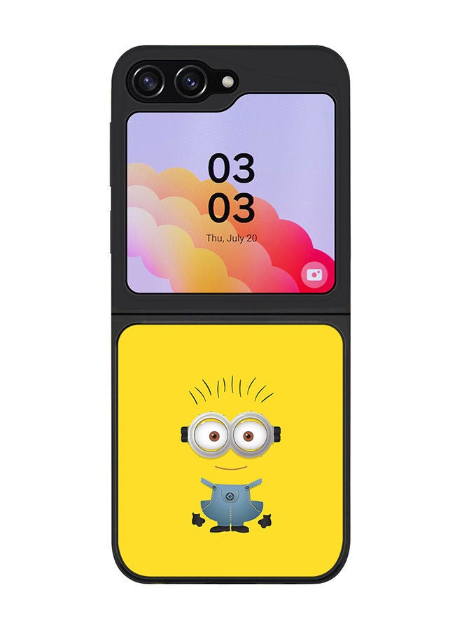 Stylizedd جراب بحافة سوداء متينة لهاتف Samsung Galaxy Z Flip5، جراب ناعم ملائم لشكل الجسم بحواف مطاطية مرنة ومضاد للسقوط من مادة TPU الهلامية - Minion 3 - Image 1