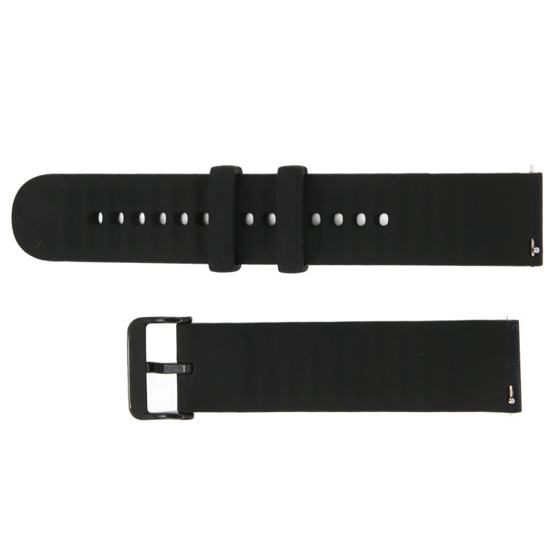 Adjustable Silicone Watch Strap: Black Elastic Loop Strap With Adjustable Buckle - Breathable Comfortable Smartwatch Band for Amazfit GTS 3, GTS 3 PRO Everyday Wear - Image 3