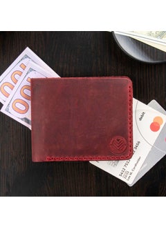 Vagave Leather Handmade Wallet Card Holder Men's Wallet Red  - Image 3