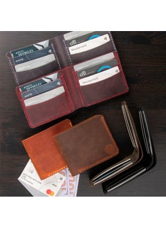 Vagave Leather Handmade Wallet Card Holder Men's Wallet Red  - Image 2