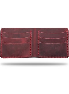 Vagave Leather Handmade Wallet Card Holder Men's Wallet Red  - Image 5