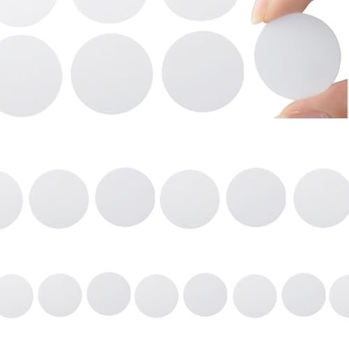 ZAAWUUT Adhesive Screw Hole Cover Stickers PVC Cover Caps for Wood Furniture Cabinet Shelf Wardrobe Desk,3 Sheets in 3 Sizes- 0.6",0.8",1.2",White - Image 5