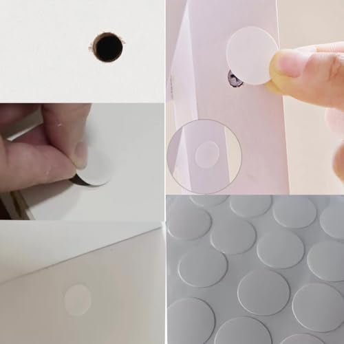 ZAAWUUT Adhesive Screw Hole Cover Stickers PVC Cover Caps for Wood Furniture Cabinet Shelf Wardrobe Desk,3 Sheets in 3 Sizes- 0.6",0.8",1.2",White - Image 2